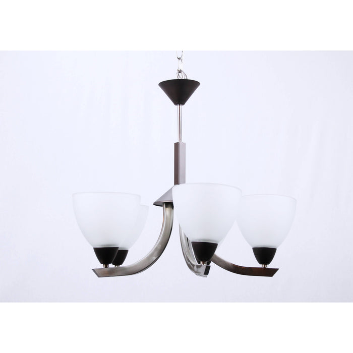 LAMP. COLGANTE NÍQUEL SATINADO 5L E27 60W