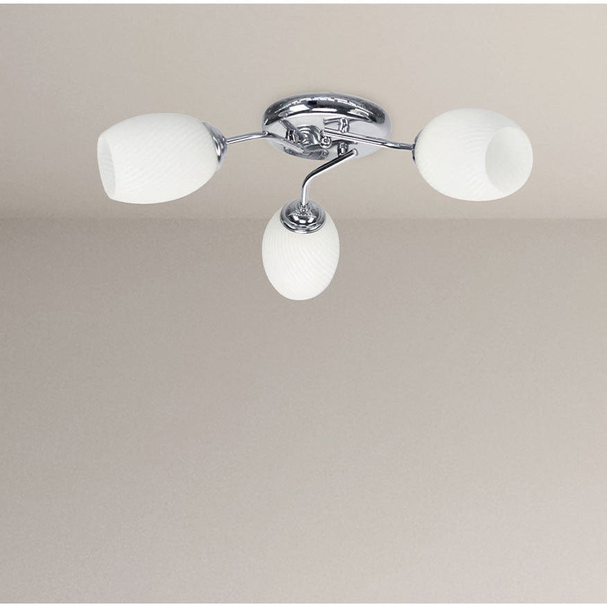 LAMP. TECHO CROMO 3L E27 40W