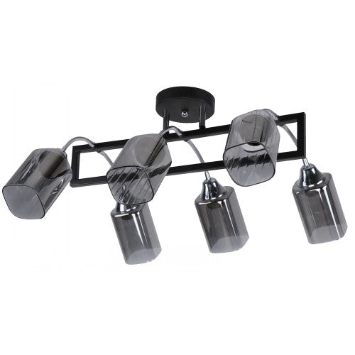 Lámpara Techo Negro 6L E27 60W