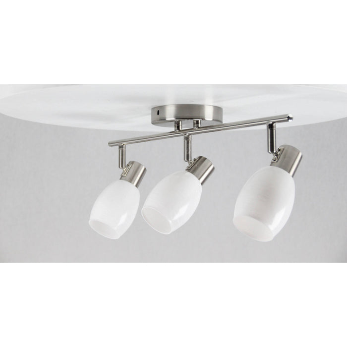 LAMP. TECHO REFLECTORA NÍQUEL SATINADO 3L E14 40W