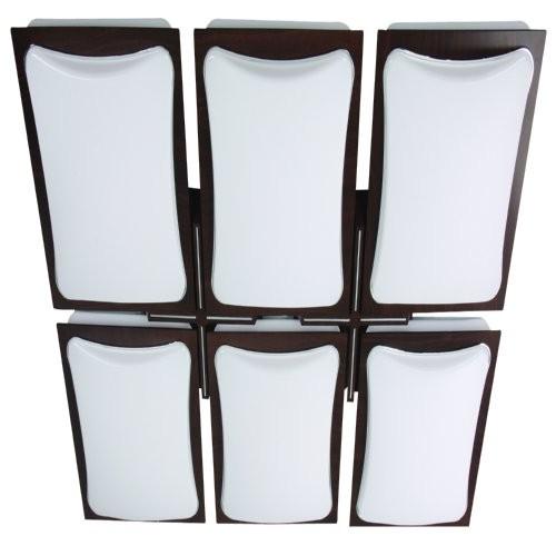 LAMP. TECHO ACAB.MADERA/CROMO 6L T5 2W (I/B)