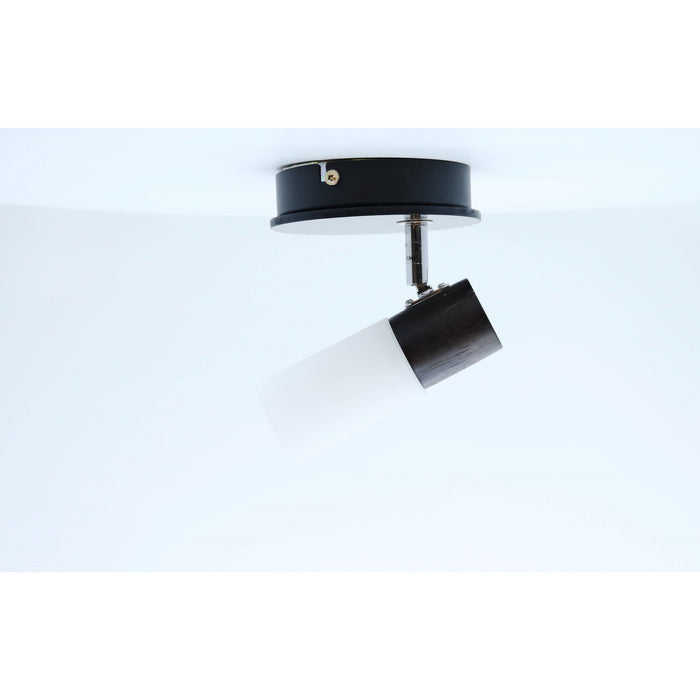 LAMP. TECHO REFLECTORA MADERA OSCURA Y CROMO 1L E14 5W