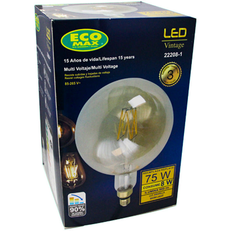 BOMBILLO LED FILAMENTO G200 E27 8W 85-265V 2700K