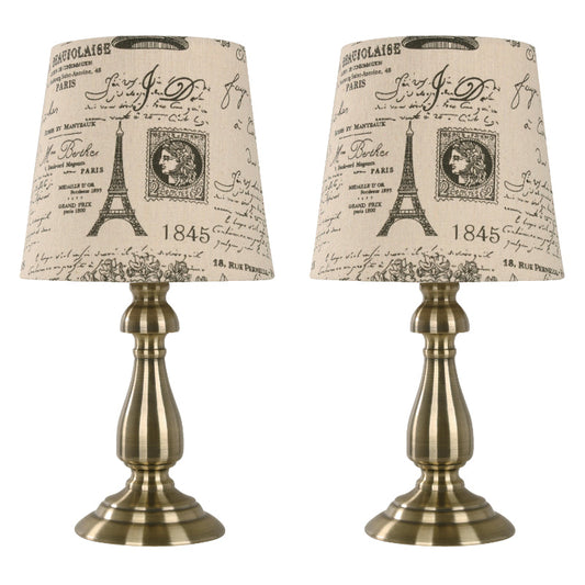 LAMP. MESA BRONCE ANTIGUO 1L E27 40W TOQUE (2 PIEZAS)