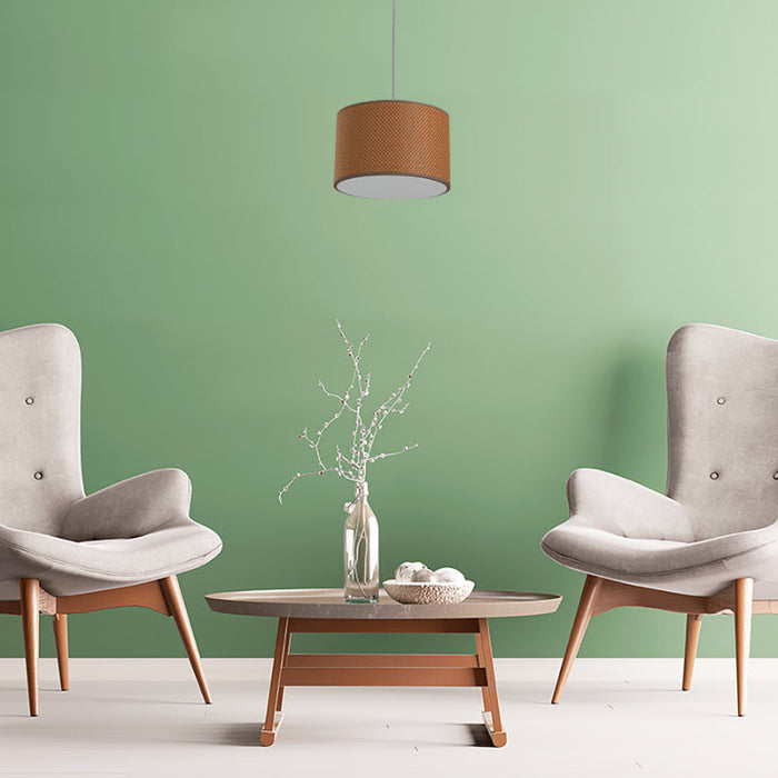 LAMP. COLGANTE NÍQUEL SATINADO 2L E27 60W