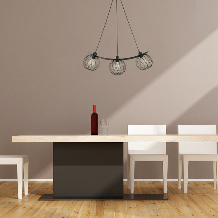 LAMP. COLGANTE NEGRO 3L E27 60W