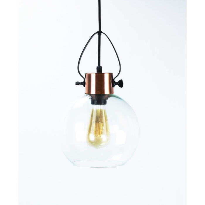 Lámpara Colgante Negro Y Cobre 1L E27 40W