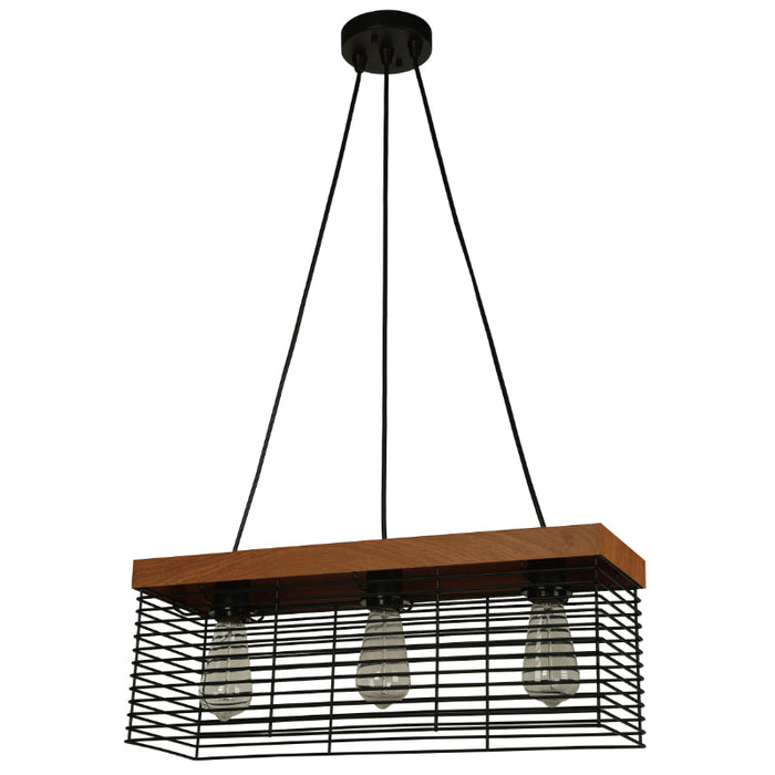 Lámpara Colgante Negro 3L E26 60W