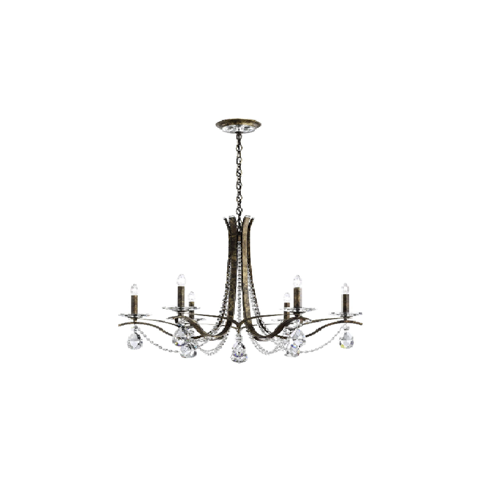 LAMP. COLGANTE CRISTAL VESCA BRONCE 6L E12 60W