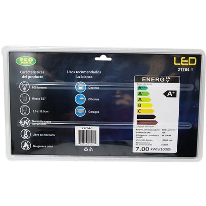 BOMBILLO LED A55 E27 7W 85-265V 6500K 4 PIEZAS