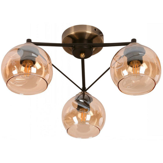 LAMP DE TECHO AMBAR Y NEGRO 3L E27 60W