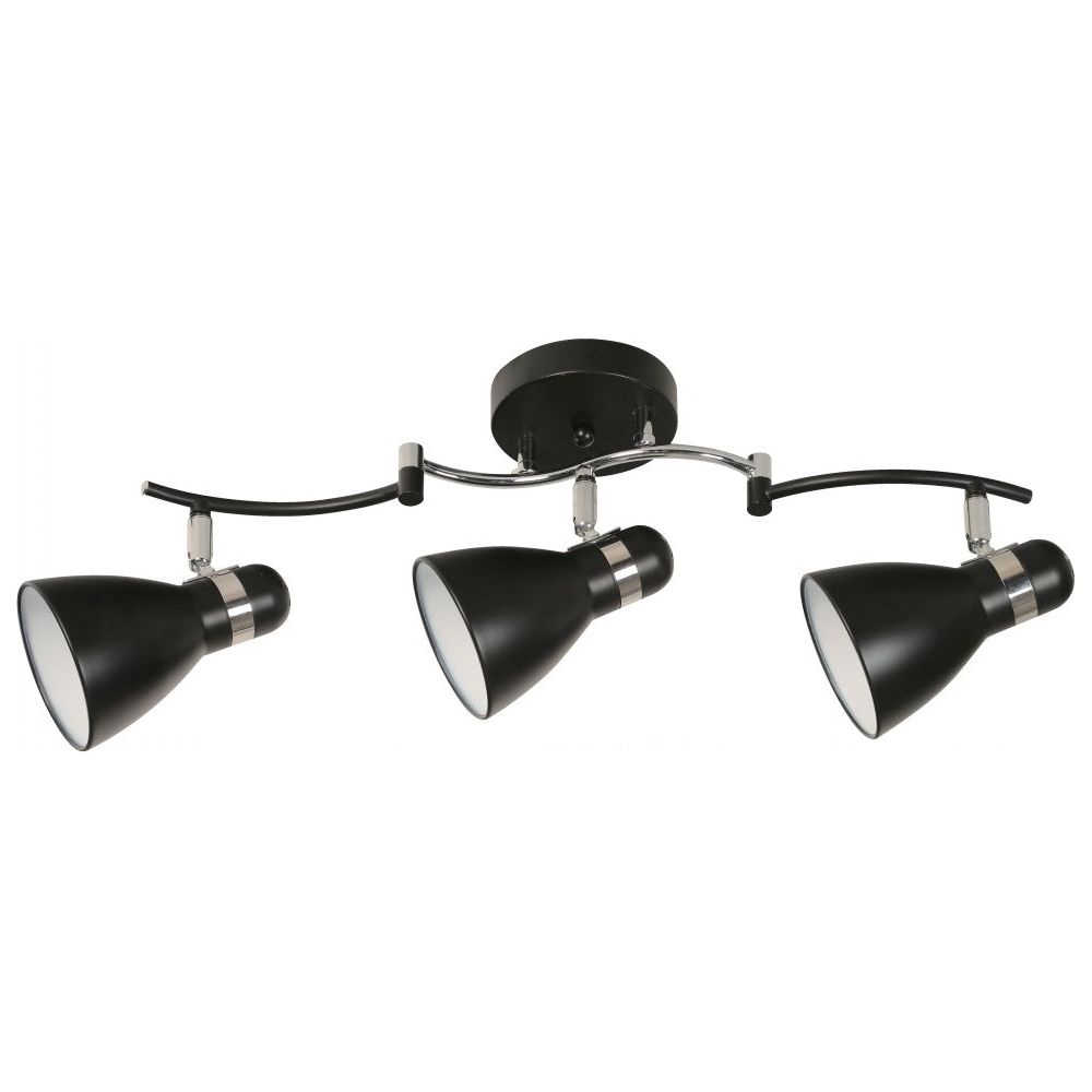 Lámpara Techo Reflectora Negro 3L E27 40W