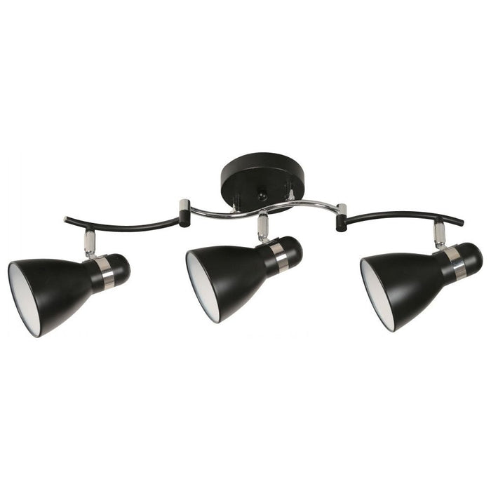 Lámpara Techo Reflectora Negro 3L E27 40W