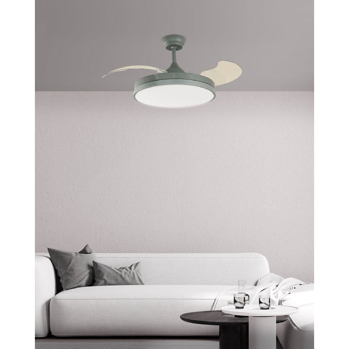 VENTILADOR LED DE TECHO 42"GRIS 36W 3000/4200/6500K DC (ASPAS PLEGABLES)
