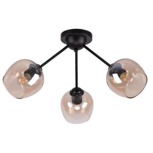 Lámpara Techo Negro 3L E27 40W