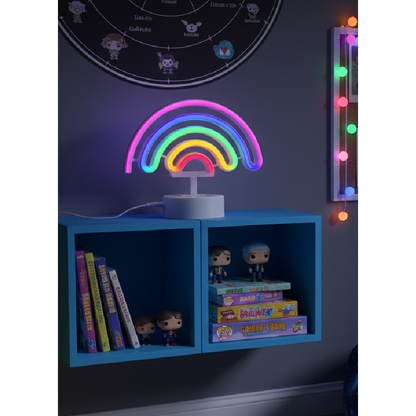 LAMP. LED DE MESA NEON ARCOIRIS INFANTIL 1.5W BATERIA AA N/I