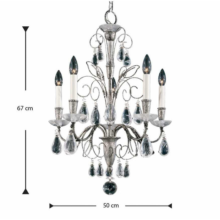 LAMP. COLGANTE TESORO PLATEADO ANTIGUO 5L E12 60W