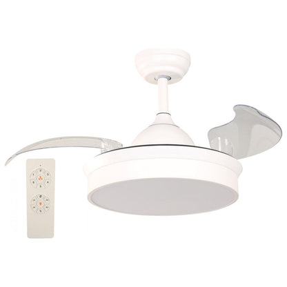 VENTILADOR LED DE TECHO 36" BLANCO 25W 3000/4000/6000K CCT RETRACTIL