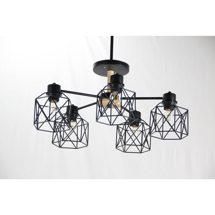 Lámpara Techo Negro 5L E27 40W