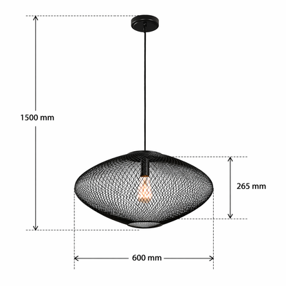 LAMP. COLGANTE NEGRO 1L E27 60W