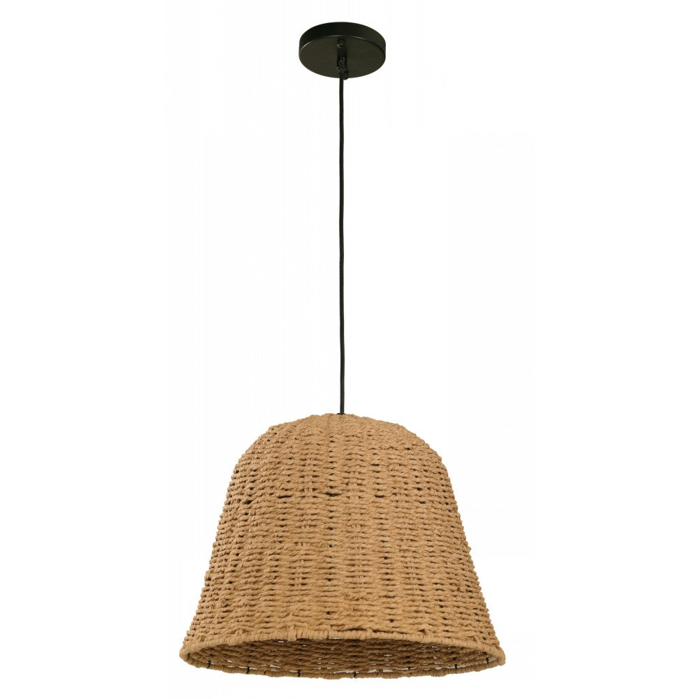 LAMP. COLGANTE NEGRO Y MARRÓN 1L E27 40W