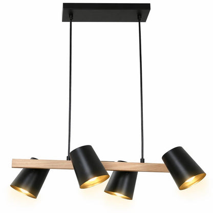 LAMP. COLGANTE ACAB. NATURAL Y NEGRO 4L E27 40W