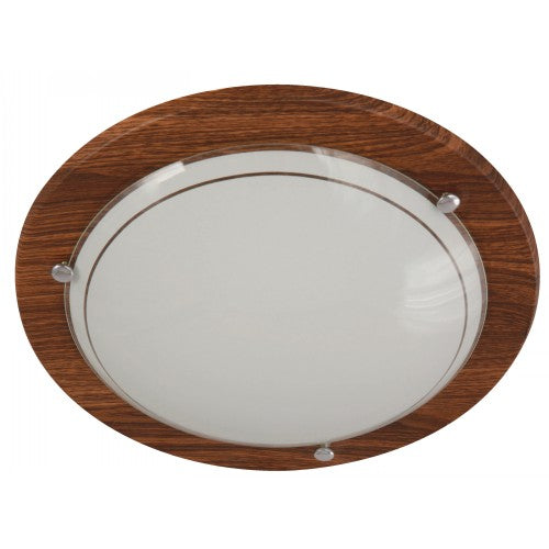 LAMP. TECHO MADERA OSCURA 1L E27 60W