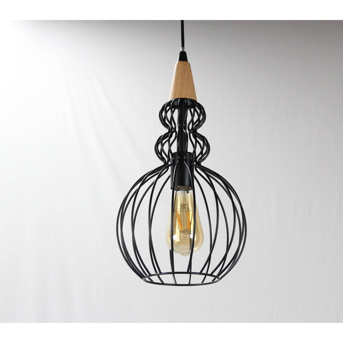 Lámpara Colgante Negro 1L E27 60W