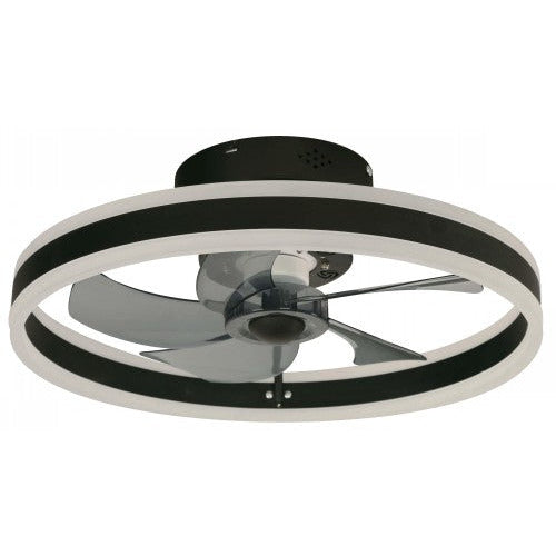 VENTILADOR LED INTELIGENTE DE TECHO 20" NEGRO 1L 32W 3000-6500K CON CONTROL REMOTO (DC MOTOR)
