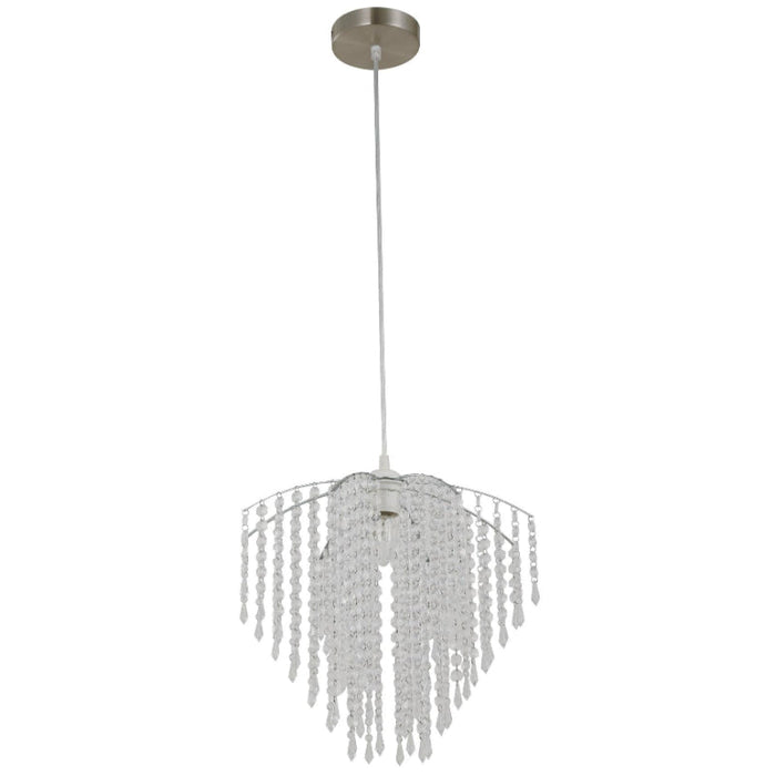 LAMP. COLGANTE NÍQUEL SATINADO 1L E27 40W