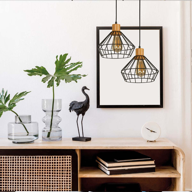 LAMP. COLGANTE NEGRO 1L E27 60W