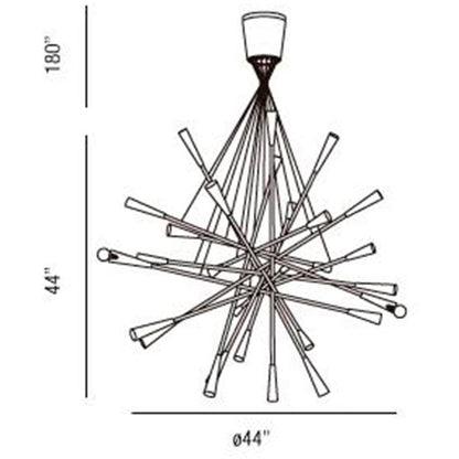 LAMP. COLGANTE ZAZU CROMO 28L E14 40W