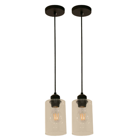 LAMP. COLGANTE NEGRO 1L E27 40W (2 PIEZAS)