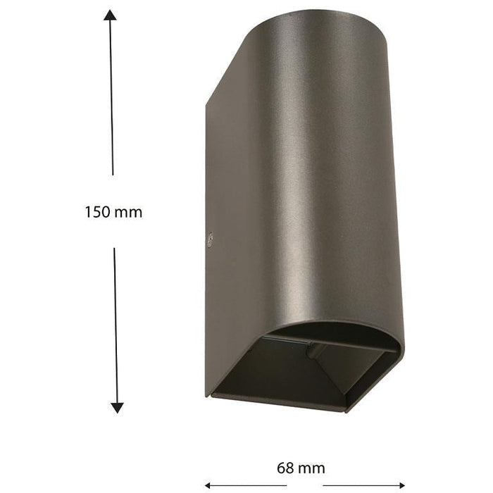 LAMP. LED EXT. PARED GRIS 1L 10W 100-240V 4000K