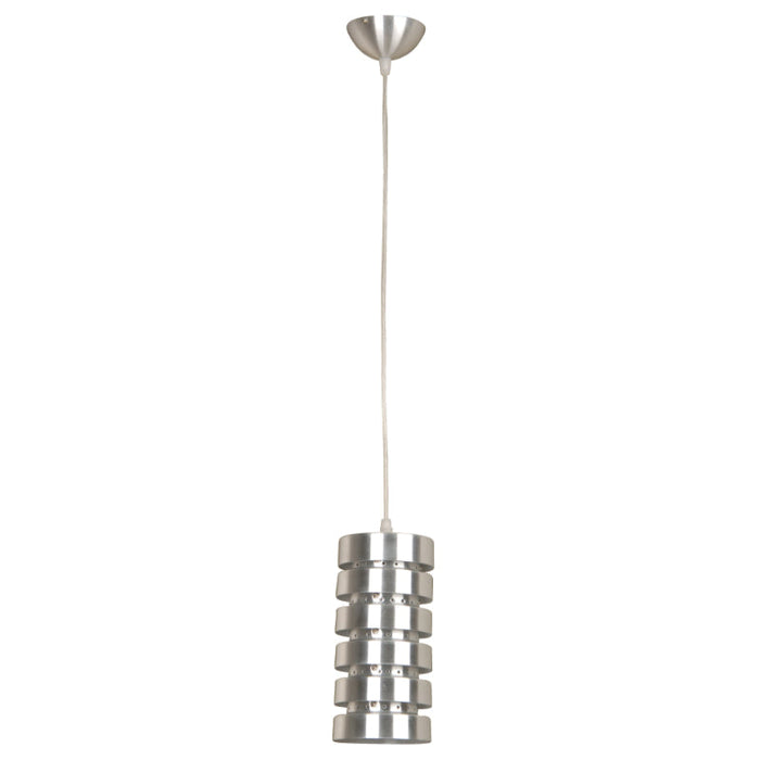 LAMP. COLGANTE PLATEADO 1L E27 60W