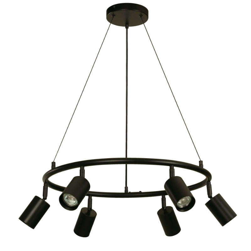 LAMP. COLGANTE NEGRO 6L GU10 35W