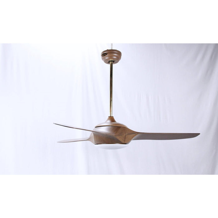 Ventilador Led De Techo 52" Chocolate 1L 18W 120V 3000K Con Control Remoto (Dc Motor)