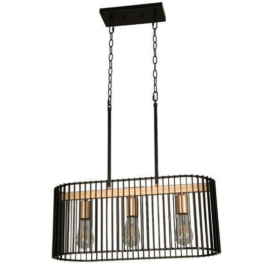Lámpara Colgante Negro 3L E27 60W