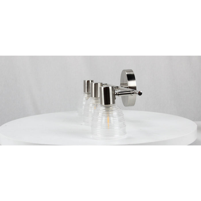 LAMP. TECHO REFLECTORA NÍQUEL SATINADO 3L E14 40W