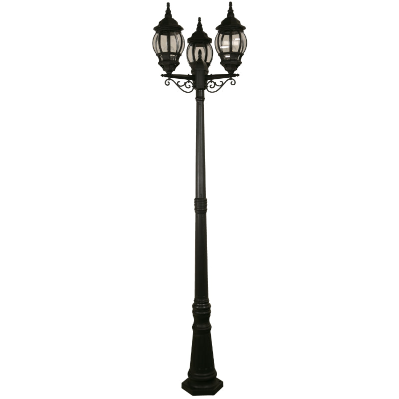 LAMP. EXT. POSTE NEGRO 3L E27 10W