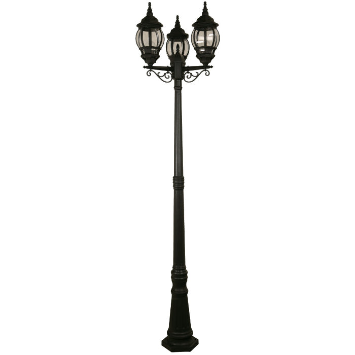 LAMP. EXT. POSTE NEGRO 3L E27 10W