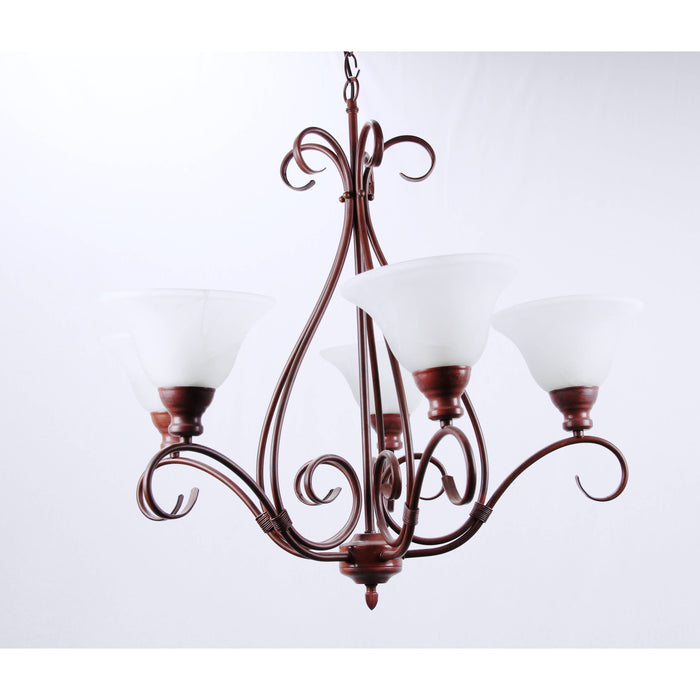 LAMP. COLGANTE COBRIZO 5L E27 60W