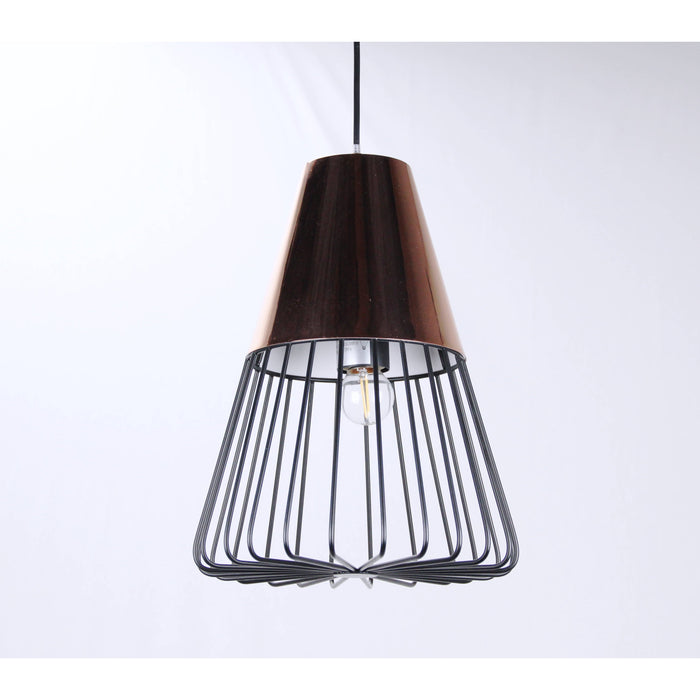LAMP. COLGANTE COBRE 1L E27 60W