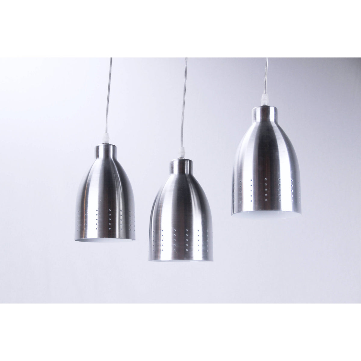 LAMP. COLGANTE NÍQUEL SATINADO 3L E27 60W