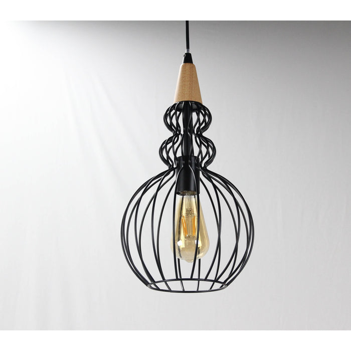 Lámpara Colgante Negro 1L E27 60W