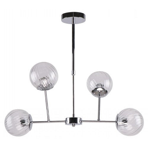 LAMP. TECHO CROMO 4L E27 40W