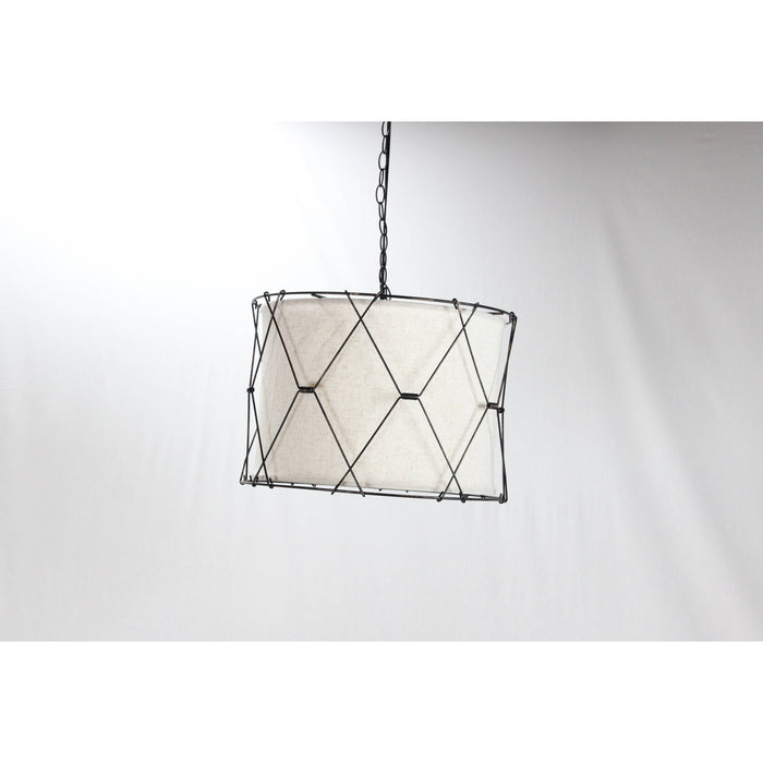 LAMP. COLGANTE NEGRO CON DORADO 1L E27 100W