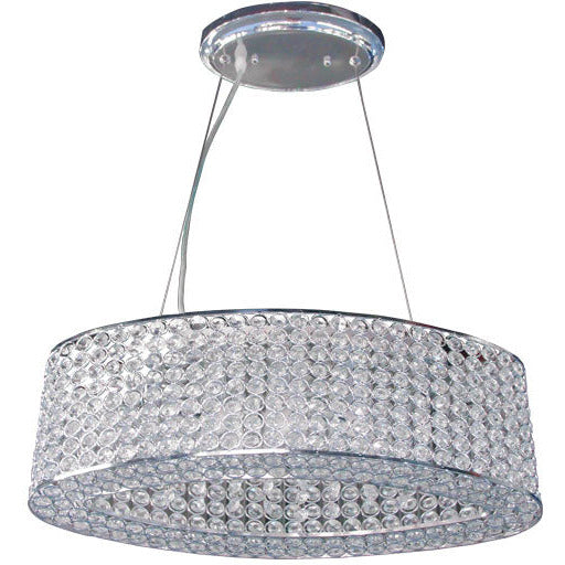 LAMP. COLGANTE TECHO CRISTAL CROMO 7L G9 40W (B/I) (CONVERTIBLE)