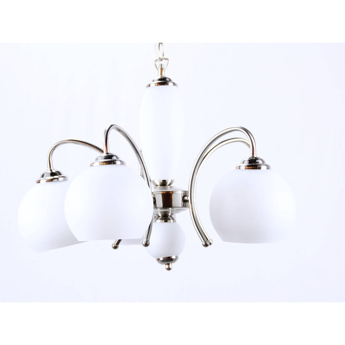LAMP. TECHO NÍQUEL SATINADO 5L E27 60W