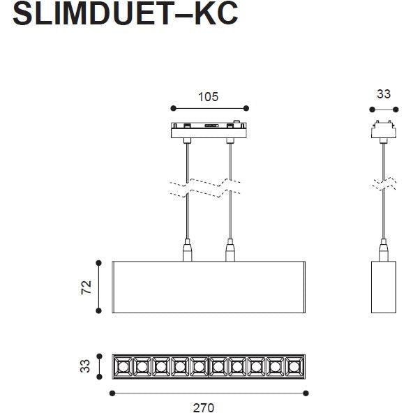 Lámpara Led Techo Slim Negro 1L 22W 24V 3000K Beam Angle 40°